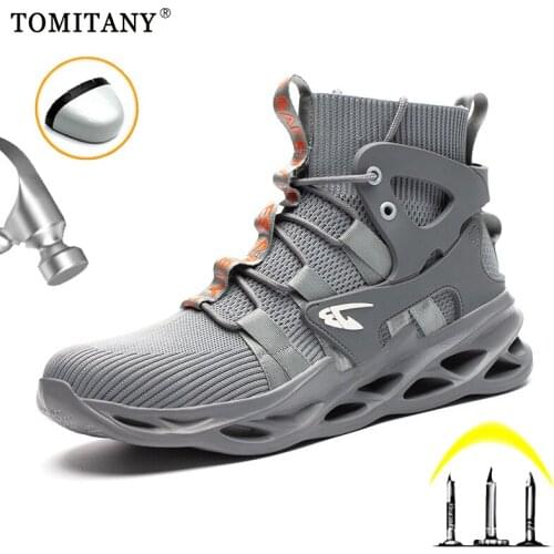 Men Work Safety Shoes Anti-puncture Working Sneakers Male High-top Firm Work Shoes Men Boots Lightweight Men Shoes Safety Boots