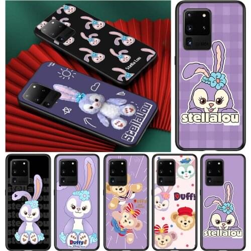 Stellalou rabbit for Samsung S20 FE Ultra Plus A91 A81 A71 A51 A41 A31 A21 A11 A72 A52 A42 A22 Soft Black Phone Case