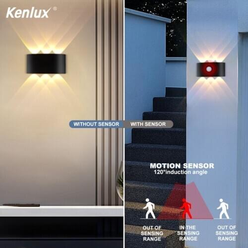 Outdoor Indoor Sensor Wall Lamp Nordic Led Aluminum Up Down Wall Lights Modern For Home Stairs Bedroom Bathroom Beside Lighting