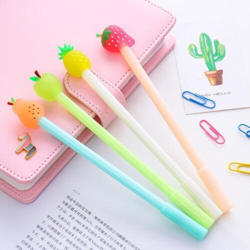 DLKorean creative stationery lovable small fresh fruit pie neutral pen full needle 0.38mm signature pen teaching equipment
