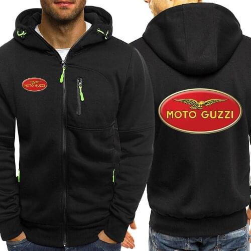 2021New Moto Guzzi Logo Autumn Mens Casual Custom Printing Mans Hoodies Sweatshirts Slim Zipper Hoody Sweatshirt Streetwear Coat