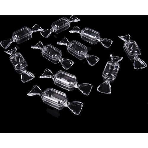 New Candy Shape Wedding Candy Box Transparent Plastic Storage Container Kids Gift Collection Organizer Gift Box
