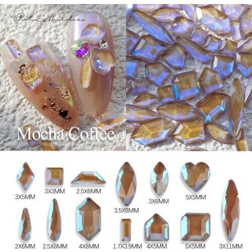 New Color Coffee purple light Rhinestones Mocha Mix shape Flatback Crystals For DIY Nail Art Decorations