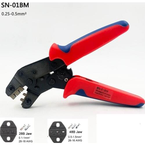 SN28B SN48B Plug Terminal Crimper Crimping Pliers 0.25-1.0mm2 For TAB 2.8 4.8 Terminals