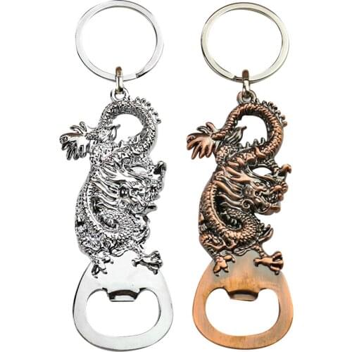 Pro Waiter Friend China Dragon Bottle Opener Metal Keychain Outdoor Portable Multifunctional Beer Screwdriver Home Kitchen Tool