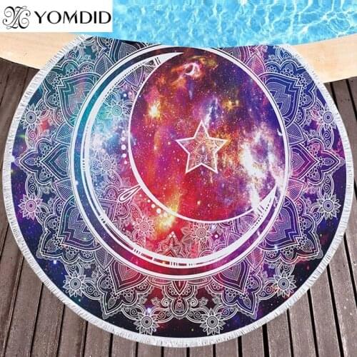 YOMDID Mandala Beach Towel Round Towels Microfiber Fiber Bath Towel Ethnic Print with Tassel Beach Shower Shawl Towels 150cm