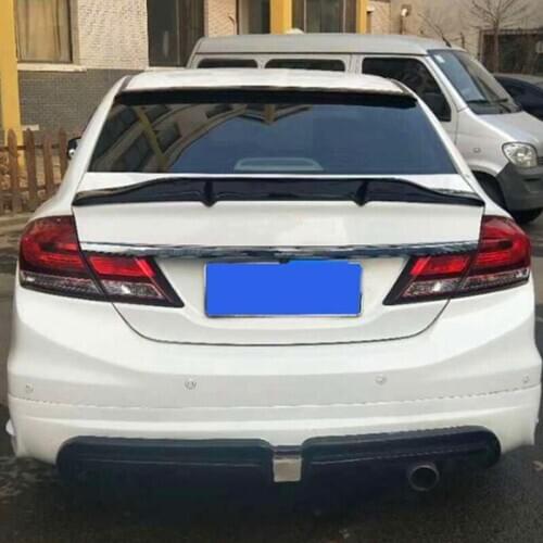 Use For Honda Civic Spoiler 2014--2015 Year Real Glossy Carbon Fiber R Style Rear Wing Sport Accessories Body Kit