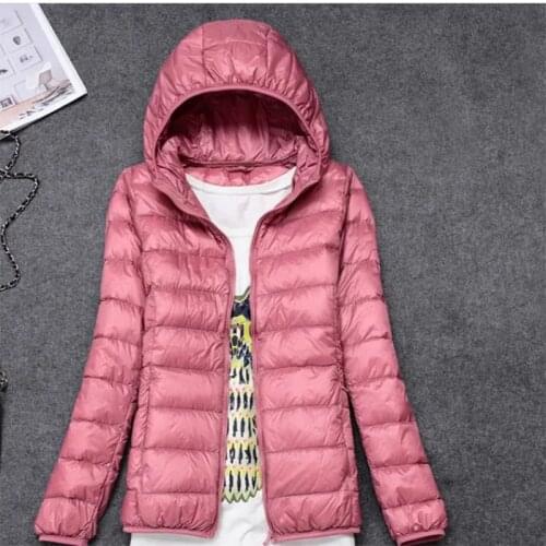 2021 Autumn and Winter Lightweight Down Jacket Womens Short Hooded Slim Jacket