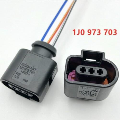 1J0 973 703 3Pin Car air conditioner pressure switch sensor plug connector with wire for Volkswagen Audi