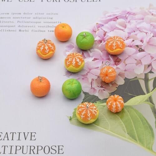 Sansango 10Pcs/pack 3D Orange Fruit Resin Charms Pendant Earring Diy Fashion Jewelry Accessories