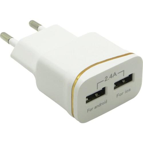 SLINYA 12W 5V 2.4A EU/US Plug Adapter 2 USB Travel Wall Charger for iPhone X 8 7 7 Plus 6 Samsung Huawei
