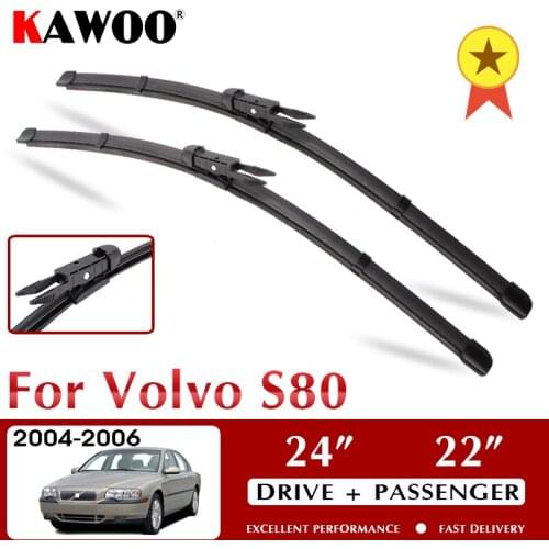 KAWOO Wiper Front Car Wiper Blades For Volvo S80 2004-2006 Windshield Windscreen Front Window Accessories 24"+22" LHD RHD