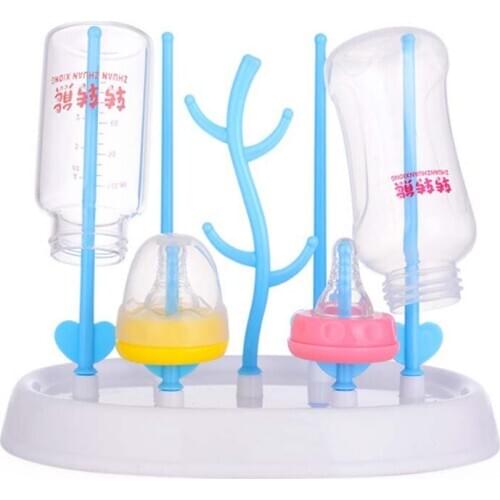 Bottle Clear Dryer Rack Cup Nipple Drainer Organizer Glass Drying Rack Bottles Sponge Plastic Glass Milk Bottle Brush Rack