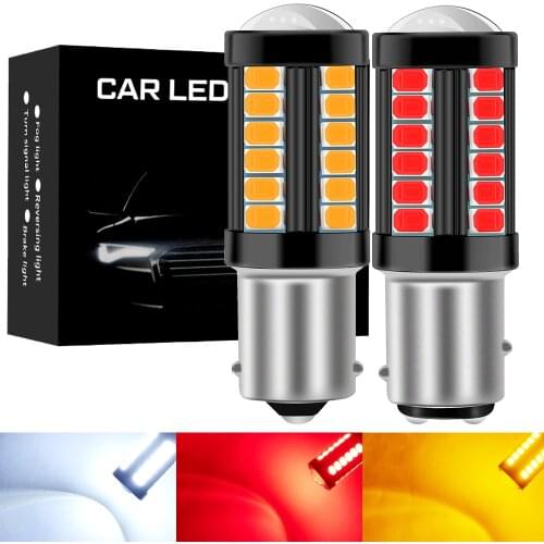 2pcs P21W 1156 BA15S BAU15S PY21W Led Brake Lights T20 7440 7443 W21W W21/5W Auto Signal Lamp T25 3157 P27W 33SMD 5730 Chips 24V