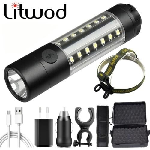 XM-L T6 & 28pcs SMD 2835 Led Flashlight Usb Rechargeable 18050 Battery 6 Modes Torch Waterrpoof Aluminum Lantern for Camping