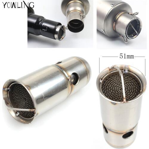 Universal 50MM Front Mid End Catalyst DB Killer for Motorcycle Exhaust Muffler Silencer Noise Sound Eliminator