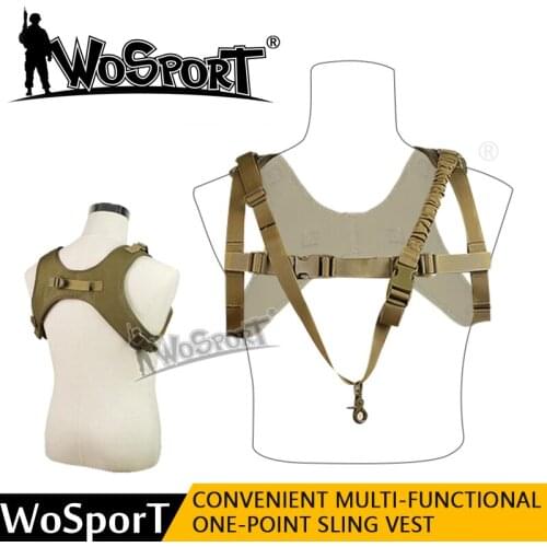 WOSPORT Tactical one point sling Vest Outdoor Paintball Airsoft Multifunction 1000D Nylon MOLLE Military Gun Hanging CS Vest