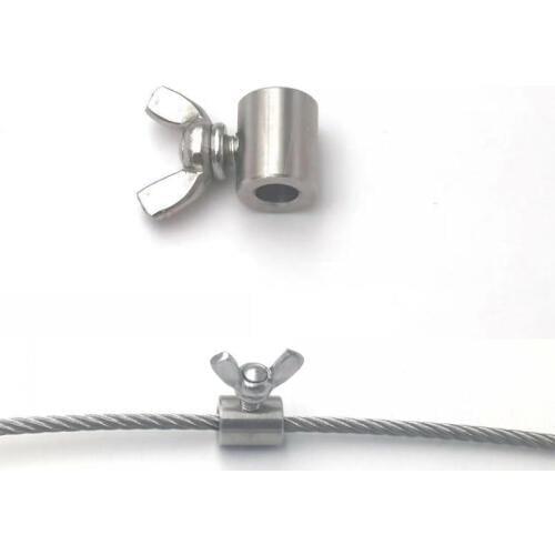 2pcs 304 stainless steel handscrew clamp wire rope fasteners butterfly buckle for 2-8mm steel wire