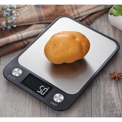 LCD Display 10kg 5kg/1g Multi-function Digital Food Kitchen Scale Stainless Steel Weighing Food Scale Cooking Tools Balance