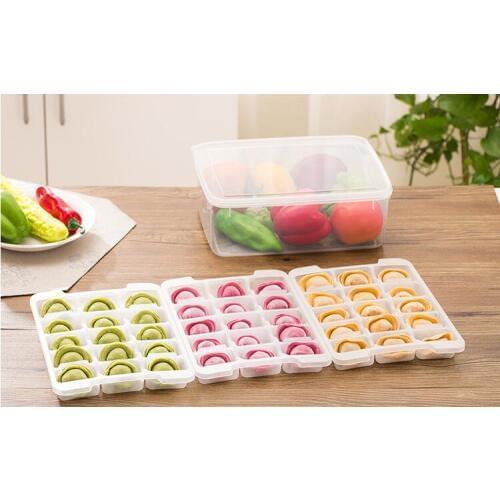 1PC Square Convenient Handle Refrigerator Pp Storage Box Frozen Dumplings Non-stick Food Convenient Crisper OK 0824