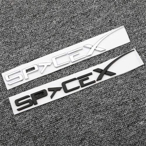 3D ABS Trunk Sticker Letter Emblem Styling for Tesla Logo ModelS Roadster ModelX Model 3 SpaceX Rear door sticker