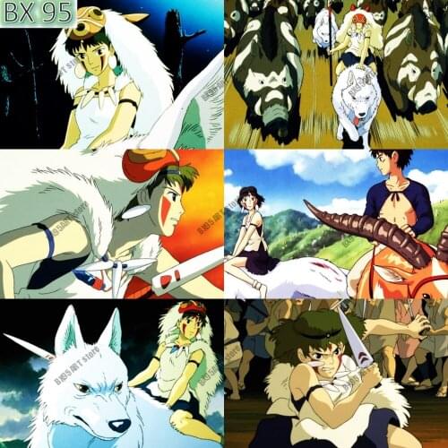 DIY 5D Diamond Painting Full Round Anime Princess Mononoke Mosaic Diamond Embroidery Picture Home Decor Gift Cross Stitch Kits