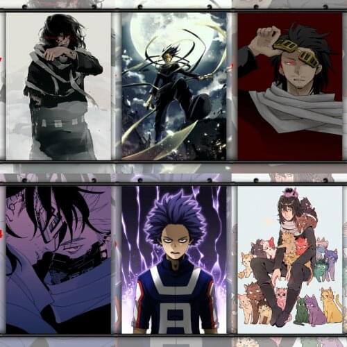 Boku No Hero Academia Aizawa Shouta Shinso Hitoshi Anime Poster Nordic Style Wall Art Canvas Print Painting Modern Room Decor