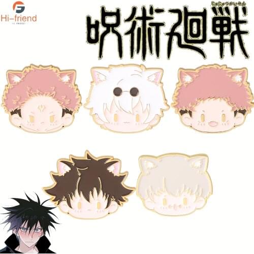 Anime Jujutsu Kaisen Brooch Itadori Yuji Fushiguro Megumi Cartoon Lovely Characters High Quality Metal Brooch Pin Bag Decoration