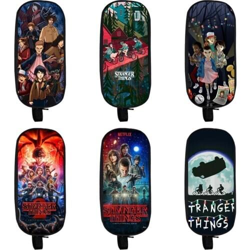 3D Stranger Things Season 3 Woemn Pencil Box Kpop School Supplies Mochilas Stranger Things Cosmetic Bag Makeup Zipper PencilCase