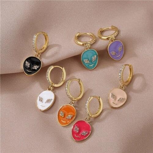 HECHENG,1 pair,Creative Exaggeration Color Alien Earrings,Simple Street Drop Earrings For Women Girls Fashion Jewelry,Wholesale