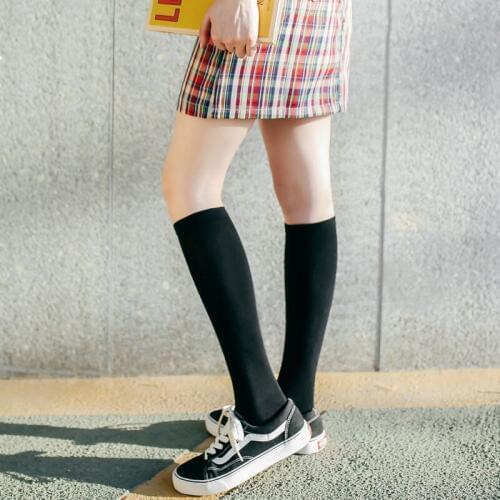 Cotton Solid Color Long Stockings Girls Korean Japanese Style Kawaii Lolita Knee High Stockings Stuffers for Autumn Winter 37