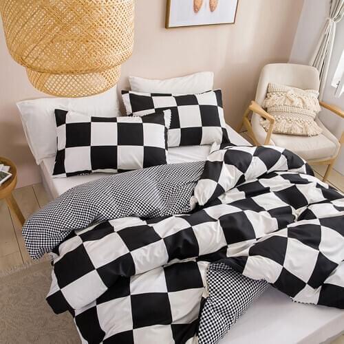 Classical Plaid Duvet Cover Bedding Set with Pillowcases Boys Girls Home Bedclothes Comforter Covers Twin Full Queen King Size