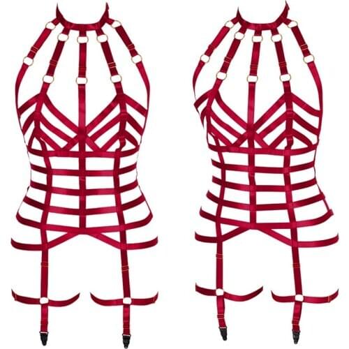 Sexy Harness Bra Body Belt Adjust Plus Size Lingerie Set Caged Bralette Ladies Strappy Bra Halter Bra Tops Pole Dance Rave