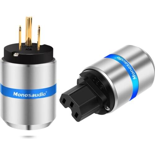 Monosaudio M106G/F106G 99.998% Pure Copper Hifi US Version Power Plug AC Power Plug Connector 10A/250V 15A/125V Audio Grade