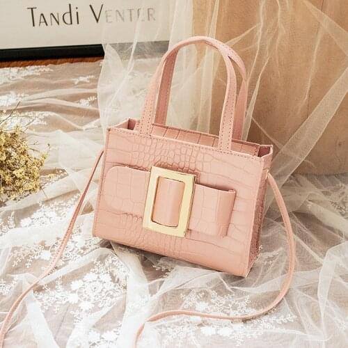 2021 New Style Korean-style Crocodile Pattern Square Sling Bag Womens Mini Handbag BUCKLE Bag Shoulder WOMENS Bag