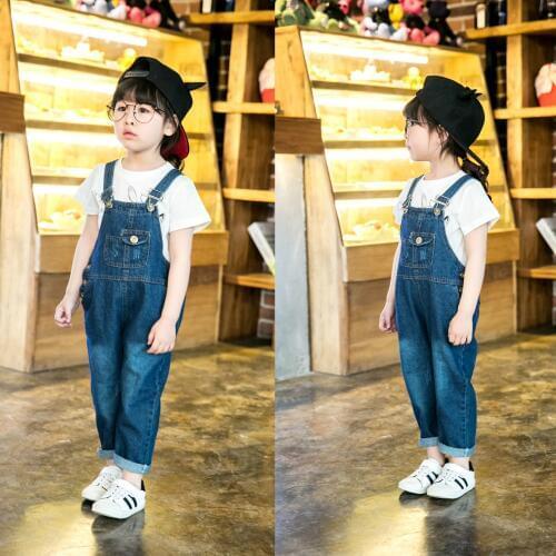 New Arrival Denim Overall for Girl Jeans Infantil for Boy Childrens Autumn Dark Blue Overalls Clothing Kids Boy Girl Jumpsuit