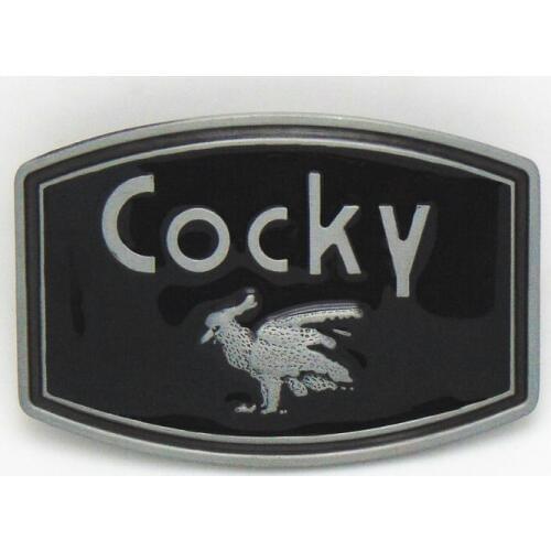 Oval western buckle COCKY metal silver 4.0 width of the belt buckle is suitable for both men and women clothing accessories