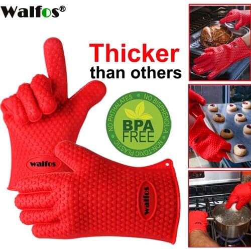 Walfos 1 piece food grade Cooking Baking BBQ glove Heat Resistant Silicone BBQ Grill Glove barbecue grilling glove BBQ tools