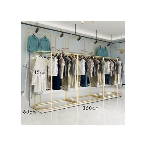Gold Clothing Store Display Shelf Wall Hanging Clothing Ranger Decoration Set web celebrity Double Mens and Womens Clothing