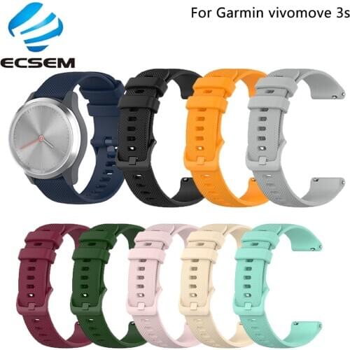 Wrist strap for Garmin vivomove 3S smart watch accessories band for GarminMove 3s wristband replacement silicone texture loop