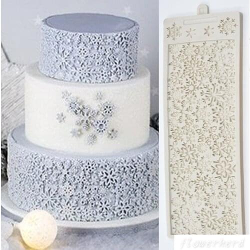 Sugar Snowflakes Silicone Mold DIY 3D Christmas Design Fondant Cake Mold Decoration Silicone Mold Chocolate Craft Gum Paste