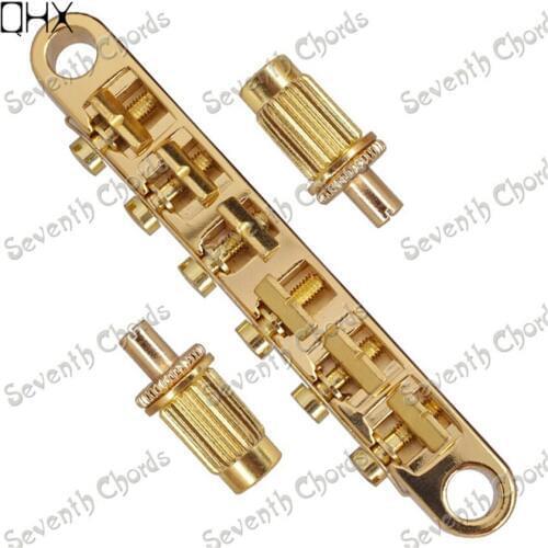 A Set Tune-O-Matic 6 String Saddle Electric Guitar Bridge With Studs Gold guitar accessories parts Musical instrument