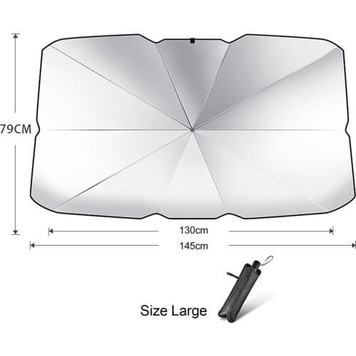 Upgraded Windshield Sun Shade Foldable Umbrella UV Rays Prevention Reflective Sunshade for Car Front Window Block Fitst Vans SUV