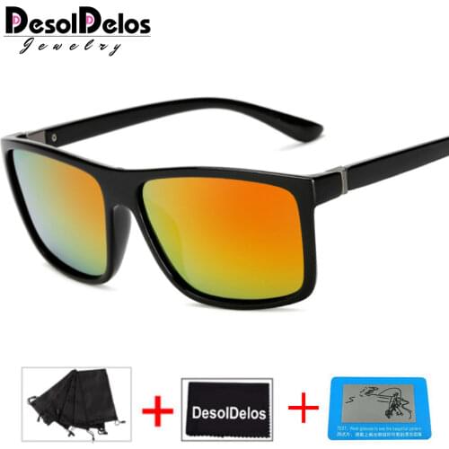 Polarized Men Sunglasses brand designer Retro Square Sun Glasses Accessories Unisex driving goggles oculos de sol 2019