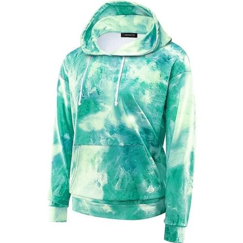Women Spring Autumn Tie-Dye Color All-Matching Sweatshirt Fashion Tops Loose Hooded Hip Hop Top Winter 2XL Hoodies Streetwear