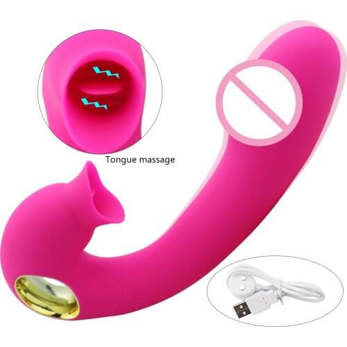 Tongue Dildo Vibrator Tongue Oral Licking Clitoris Massager G Spot Vibrator 10 Speed Adult Sex Toys for Women Masturbator