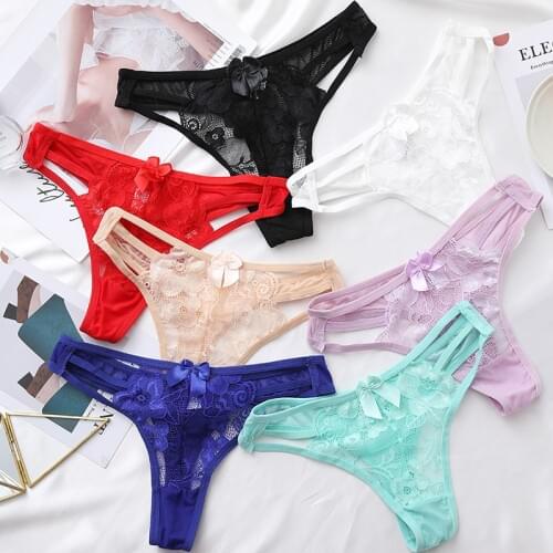 UMKA Sexy Underwear T-back Women Lingerie G String Lace Femal Thong Sheer seamless Panties transparent pink shorts panty kawaii