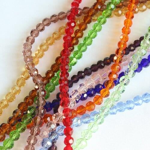 ZHUBI 395PCS Crystal Spacer Faceted Beads 3MM Glass Round Ball Loose Beads DIY Charm pendant Necklace Jewelry Making