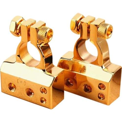 1 Pair Car Audio Power Clip Battery Clip Battery Head Car Battery Terminal Chrome Positive And Negative