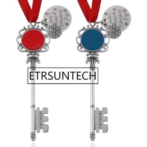 120pcs Monogram Santa Magic Keys for Christmas Wand Stick Xmas Tree Decorations Kids Gifts Pendants Ornaments Drop for Xmas